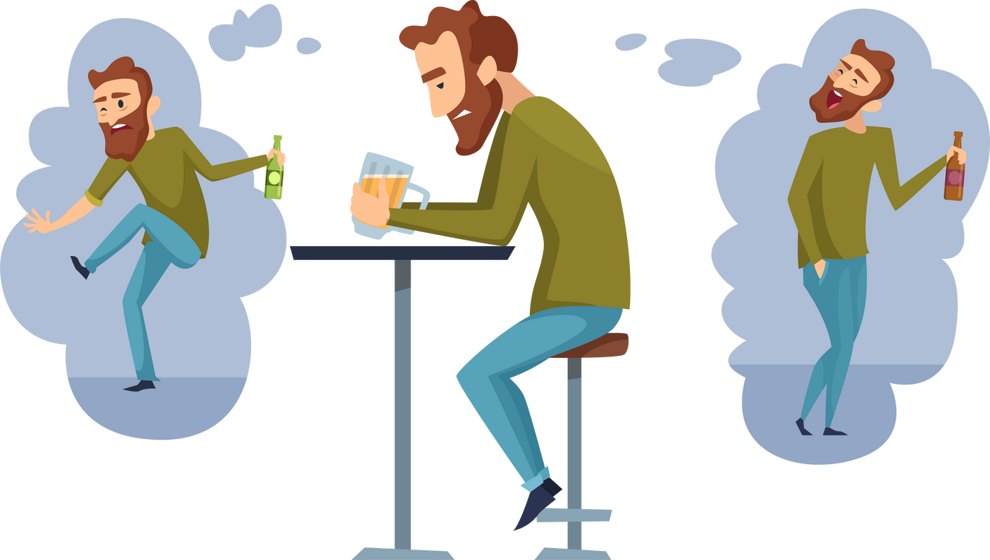 alcoholism concept addicted man alcoholic dark depression